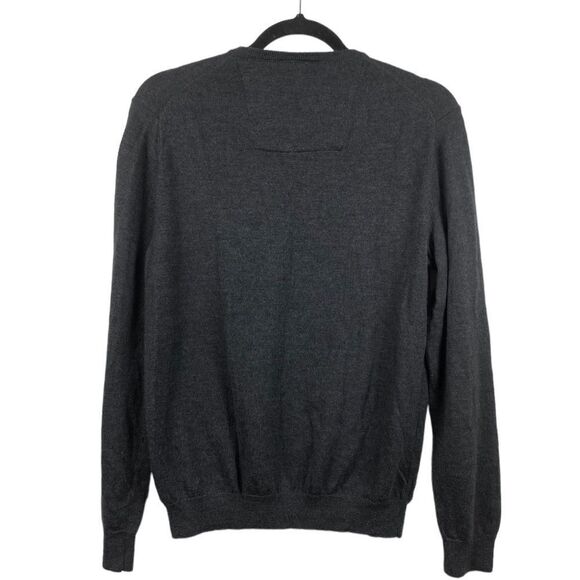 Calvin Klein CK Men’s Sz Med Gray Extra Fine Merino Wool Pull Over Crew Sweater - Picture 3 of 4